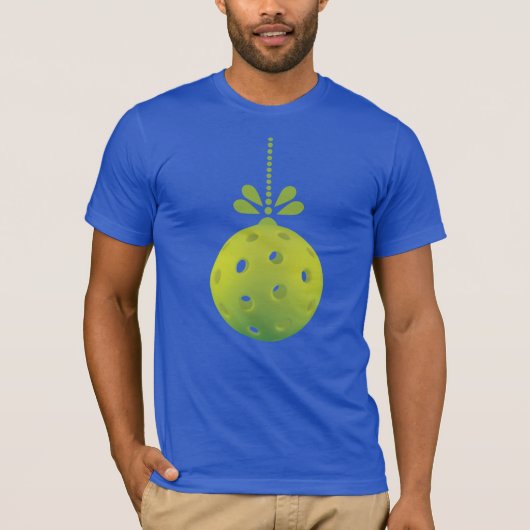 Modern Pickleball-kerstboomblauw T-Shirt (Voorkant)