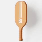 Modern Pickleball Name Number White Stripes Tan Paddle (Links)