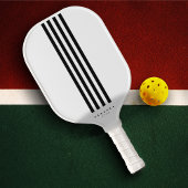Modern Pickleball Player Black White Stripes Paddle