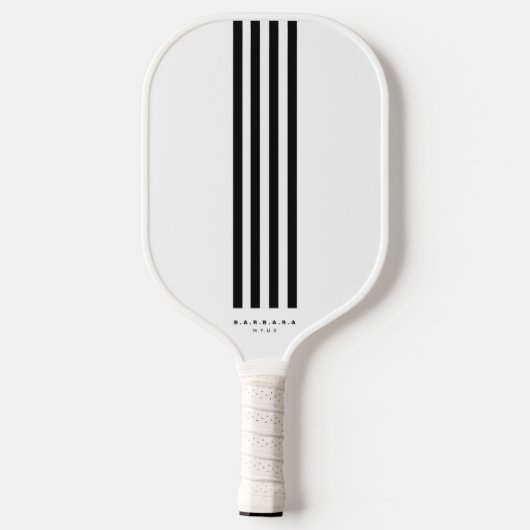 Modern Pickleball Player Black White Stripes Pickleball Paddle (Achterkant)
