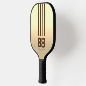 Modern Pickleball Player Name Number Stripes Gold Pickleball Paddle (Links)
