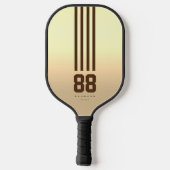 Modern Pickleball Player Name Number Stripes Gold Pickleball Paddle (Achterkant)