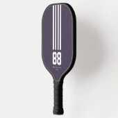 Modern Pickleball Player Name Number Stripes Purpl Pickleball Paddle (Links)