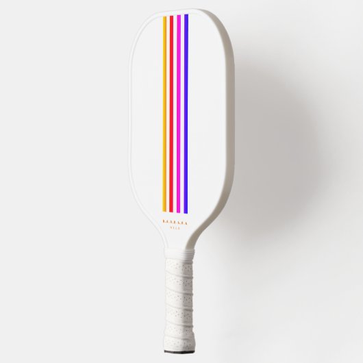 Modern Pickleball Player Rainbow Stripes Pickleball Paddle (Links)