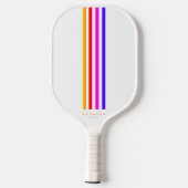 Modern Pickleball Player Rainbow Stripes Pickleball Paddle (Achterkant)