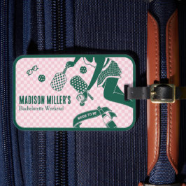 Modern Pickleball & Prosecco Bachelorette Weekend Bagagelabel