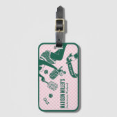 Modern Pickleball & Prosecco Bachelorette Weekend Bagagelabel (Voorkant (verticaal))