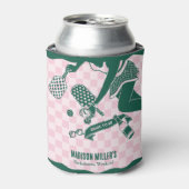 Modern Pickleball & Prosecco Bachelorette Weekend Blikjeskoeler (Blikje Voorkant)