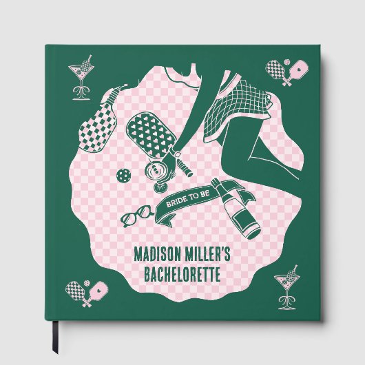 Modern Pickleball & Prosecco Bachelorette Weekend Gastenboek (Voorkant)