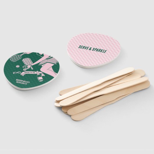 Modern Pickleball & Prosecco Bachelorette Weekend Handwaaier (Niet-gemonteerd)