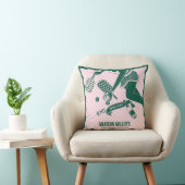 Modern Pickleball & Prosecco Bachelorette Weekend Kussen (Stoel)