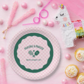 Modern Pickleball & Prosecco Bachelorette Weekend Papieren Bordje (Feest)