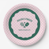 Modern Pickleball & Prosecco Bachelorette Weekend Papieren Bordje (Voorkant)