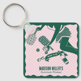 Modern Pickleball & Prosecco Bachelorette Weekend Sleutelhanger