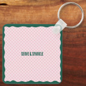 Modern Pickleball & Prosecco Bachelorette Weekend Sleutelhanger (Achterkant)