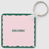 Modern Pickleball & Prosecco Bachelorette Weekend Sleutelhanger (Achterkant)