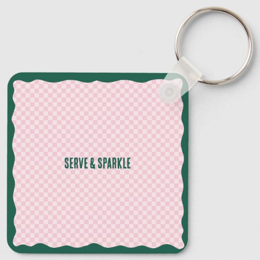 Modern Pickleball & Prosecco Bachelorette Weekend Sleutelhanger (Achterkant)