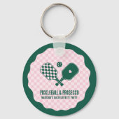 Modern Pickleball & Prosecco Bachelorette Weekend Sleutelhanger (Voorkant)