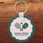 Modern Pickleball & Prosecco Bachelorette Weekend Sleutelhanger (Voorkant)