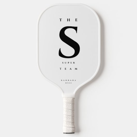 Modern Pickleball Team Pickleball Player Monogram Paddle (Voorkant)