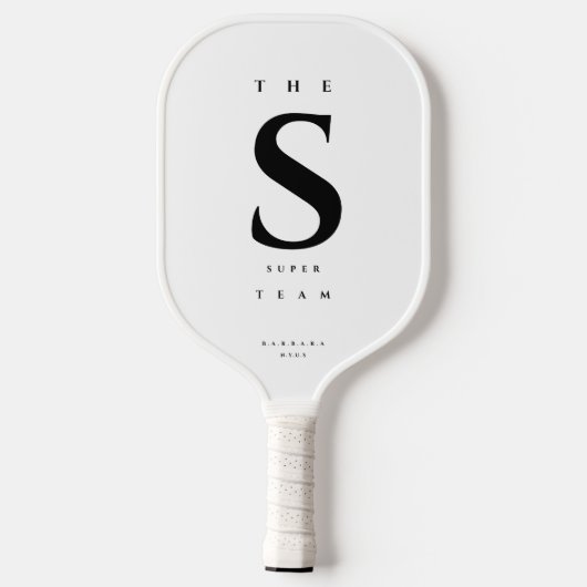 Modern Pickleball Team Pickleball Player Monogram Pickleball Paddle (Achterkant)