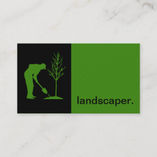 Modern pictogram Silhouette Landscaper   Groen zwa Visitekaartje