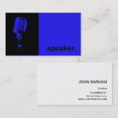 Modern pictogram Silhouette-luidspreker  | blauw z Visitekaartje (Voorkant / Achterkant)