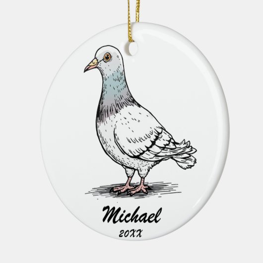 Modern Pigeon Christmas gepersonaliseerd Keramisch Ornament (Links)