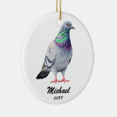Modern Pigeon Christmas gepersonaliseerd Keramisch Ornament (Rechts)