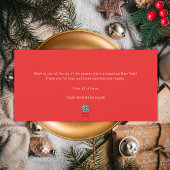 Modern pijnboom rood en goud metaal vreugde zakeli feestdagenkaart