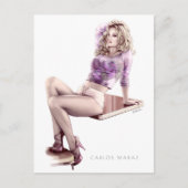 Modern Pin-Up Meisje Illustratie Briefkaart (Voorkant)