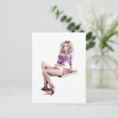 Modern Pin-Up Meisje Illustratie Briefkaart (Staand voorkant)