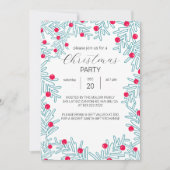 Modern Pine Branch and Red Berry Christmas Pattern Kaart (Voorkant)