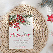 Modern Pine Branch & Berries kerstfeest Kaart