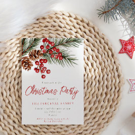 Modern Pine Branch & Berries kerstfeest Kaart