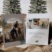 Modern Pine Christmas Photo Holiday Kaart