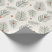 Modern Pine Green Needles Patroon Cadeaupapier (Hoek)