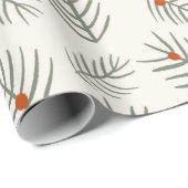 Modern Pine Green Needles Patroon Cadeaupapier (Rol Hoek)