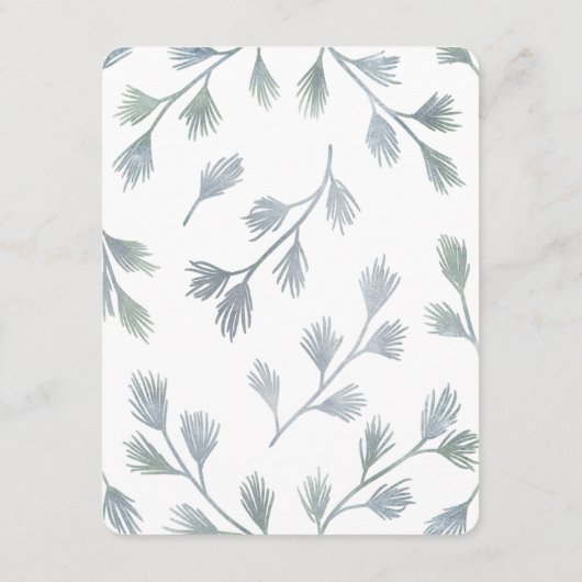 Modern Pine Green + White Wedding Insert Kaarten (Achterkant)