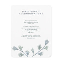 Modern Pine Green + White Wedding Insert Kaarten