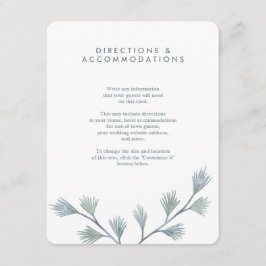 Modern Pine Green + White Wedding Insert Kaarten
