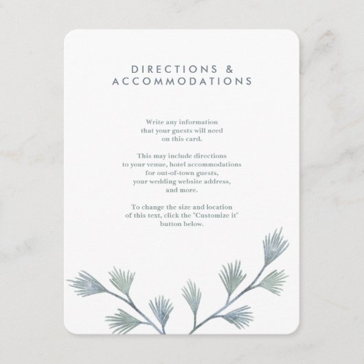 Modern Pine Green + White Wedding Insert Kaarten (Voorkant)