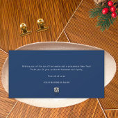 Modern Pine Navy Blauw Goud Metaal Joy Business Lo Feestdagenkaart