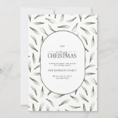 Modern Pine Needle Greenery Arch Merry Kerstmis Feestdagenkaart (Voorkant)
