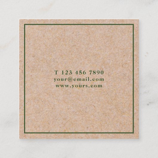 Modern Pine PRINTED Kraft Square Visitekaartje (Achterkant)