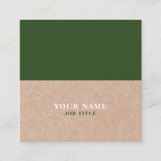 Modern Pine PRINTED Kraft Square Visitekaartje (Voorkant)
