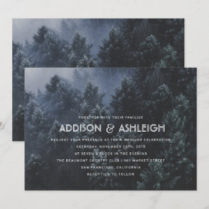Modern Pine Tree Forest Wedding Kaart