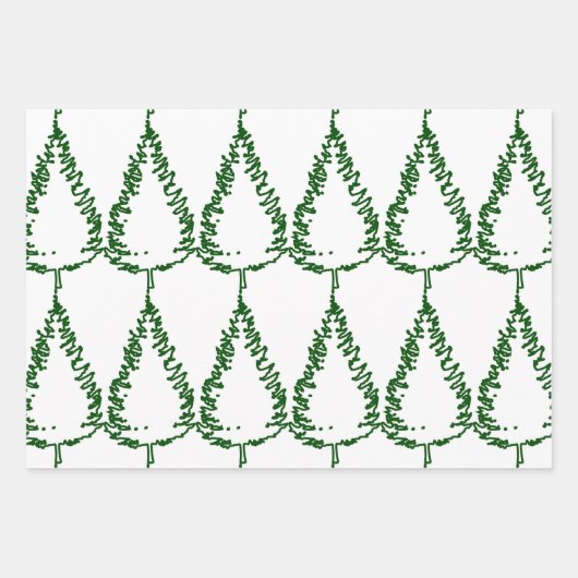 Modern Pine Tree Holiday Inpakpapier Vel (Voorkant 2)