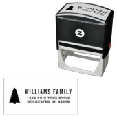 Modern Pine Tree Holiday Return-adres Zelfinktende Stempel (In situ)