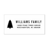 Modern Pine Tree Holiday Return-adres Zelfinktende Stempel (Design)